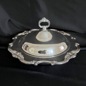 1.5 Qt Round Covered Casserole Strasbourg Silverplate Hollowware Gorham Silver